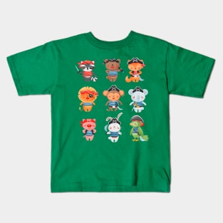 animal pirates cartoon Kids T-Shirt